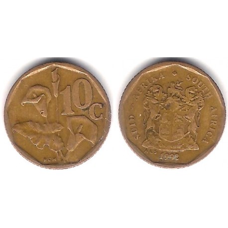 (135) Sudáfrica. 1992. 10 Cents (MBC)