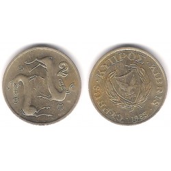 (54.2) Chipre. 1985. 2 Cents (EBC)