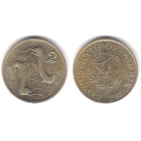 (54.2) Chipre. 1985. 2 Cents (EBC)