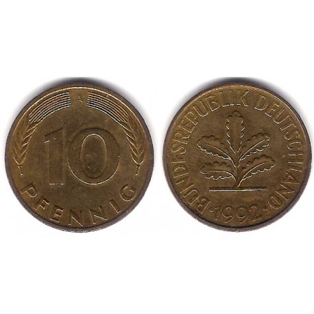 (108) Alemania. 1992(A). 10 Pfennig (MBC)