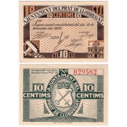 Prat de Llobregat. 1937. 10 Céntimos (SC)