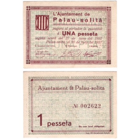 Palau-Solità. 1937. 1 Peseta (SC)