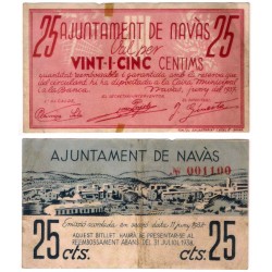 Navàs. 1937. 25 Céntimos (MBC+) Manchas