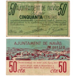 Navàs. 1937. 50 Céntimos (MBC+/MBC)