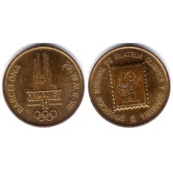 Medalla Conmemorativa. Barcelona 1992. Exposición Mundial de Filatélia Olímpica y Deportiva (SC) 30mm