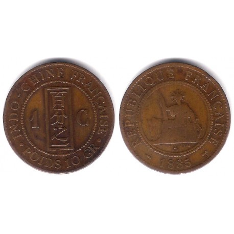 (1) Indochina Francesa. 1885(A). 1 Cent (MBC-)