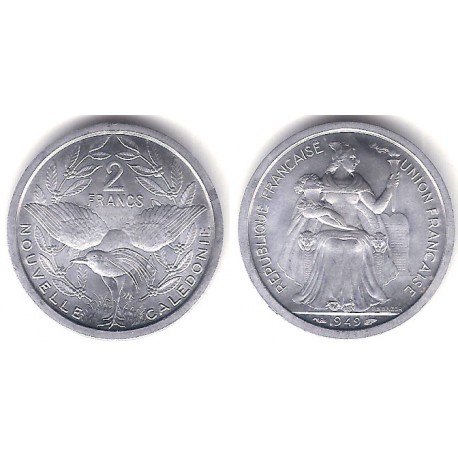 (2) Nueva Caledonia. 1949. 2 Francs (SC)