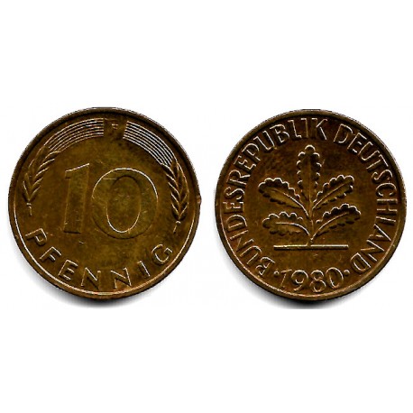 (108) Alemania. 1980(F). 10 Pfennig (MBC)