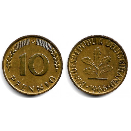 (108) Alemania. 1966(G). 10 Pfennig (MBC)
