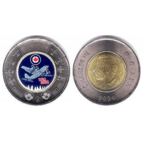 Canadá. 2024. 2 Dollars (SC) Coloreada