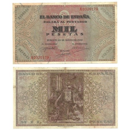 Estado Español. 1938. 1000 Pesetas (MBC) Serie A