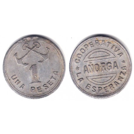 Cooperativa La Esperanza. Añorga. 1 Peseta (MBC)