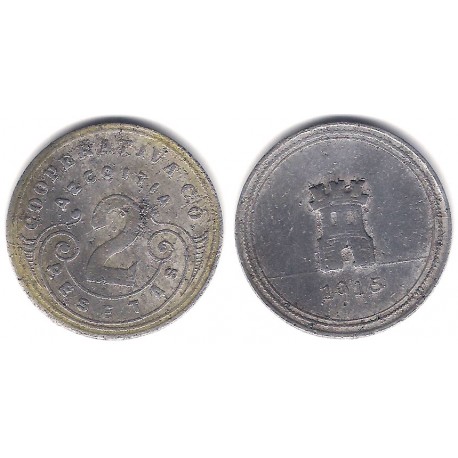 Cooperativa C. O. Azcoitia. 1915. 2 Pesetas (MBC-)