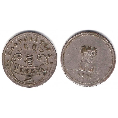 Cooperativa C. O. Azcoitia. 1915. 1 Peseta (BC+)