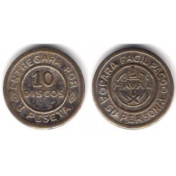 Talleres San Carlos. Naval. Cádiz. 10 Discos 1 Peseta (MBC)