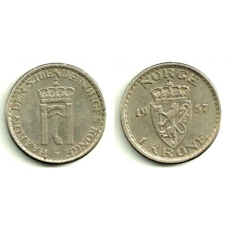 (N/ D) Noruega. 1957. 1 Krone (MBC)