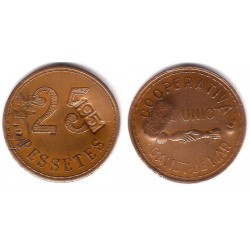 Cooperativa La Unió. Canet de Mar. 25 Pesetas (MBC)