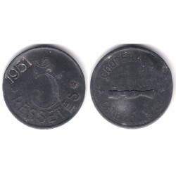 Cooperativa La Unió. Canet de Mar. 5 Pesetas (MBC)