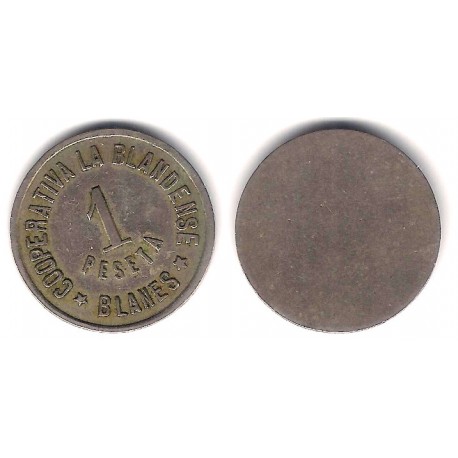 Cooperativa La Blandense. Blanes. 1 Peseta (MBC)