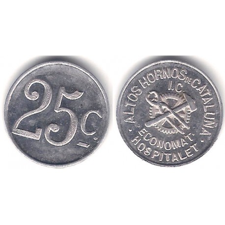 Altos Hornos de Cataluña. Economat. Hospitalet. 25 Céntimos (EBC)