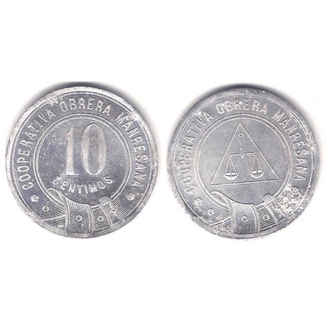 Cooperativa Obrera Manresana. 10 Céntimos (EBC-)