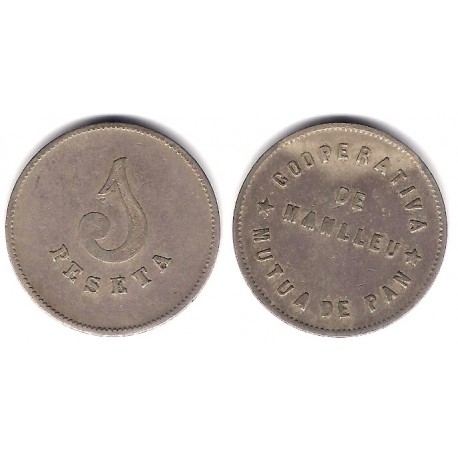 Cooperativa de Manlleu. Mutua de Pan. 1 Peseta (MBC)