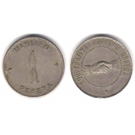 Cooperativa Popular Obrera. Manlleu. 1 Peseta (MBC+)