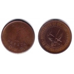 Cooperativa de Consumo. La Mutua Puigcerdanesa. 1 Peseta (MBC)