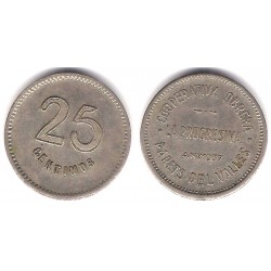 Cooperativa Obrera La Progresiva. Parets del Vallès. 25 Céntimos (MBC+/EBC-)