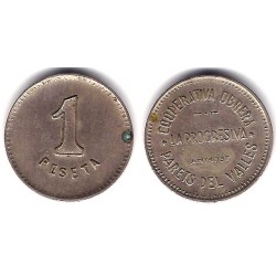 Cooperativa Obrera La Progresiva. Parets del Vallès. 1937. 1 Peseta (MBC+)