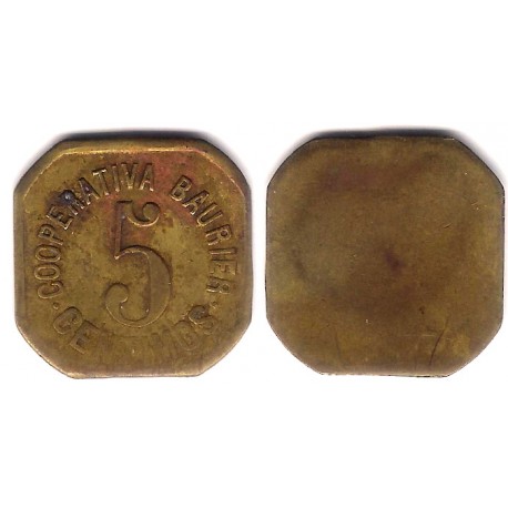 Cooperativa Baurier. Roda de Ter. 5 Céntimos (MBC-)
