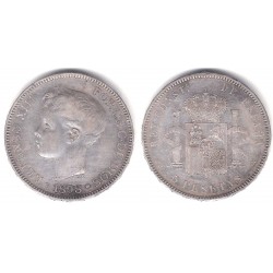 Alfonso XIII. 1898*(18-98). 5 Pesetas (BC+) (Plata) Ceca de Madrid SG-V