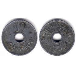 Cooperativa de Consumo. La Rubinense. 1945. 10 Céntimos (MBC)