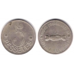 Unió de Cooperadors de Sant Hipólit de Voltregà. 5 Pessetes (MBC)