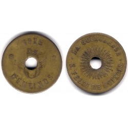 La Guixolense. Sant Feliu de Guixols. 5 Céntimos (BC) Variante. Doble Acuñación del Valor