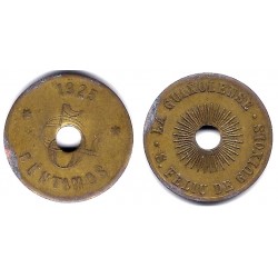 La Guixolense. Sant Feliu de Guixols. 1925. 5 Céntimos (BC) Variante. Doble Acuñación del Valor