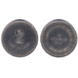 Cooperativa de Consumo. La Rubinense. 1945. 2 Pesetas (MBC)