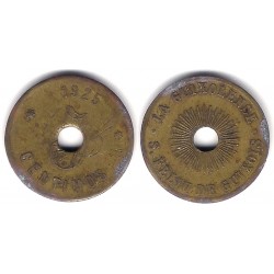 La Guixolense. Sant Feliu de Guixols. 1925. 5 Céntimos (BC) Variante. Doble Acuñación del Valor y Rayos de Sol