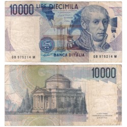 (112a) Italia. 1984. 10000 Lira (MBC-) Leve rotura margen derecho
