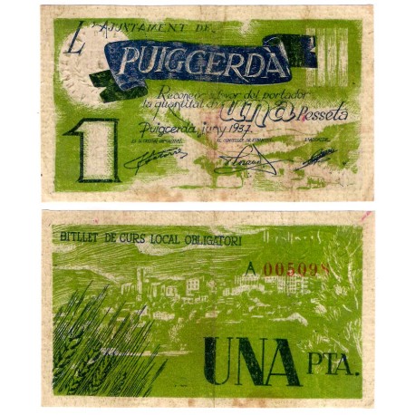 Puigcerdà. 1937. 1 Peseta (BC)