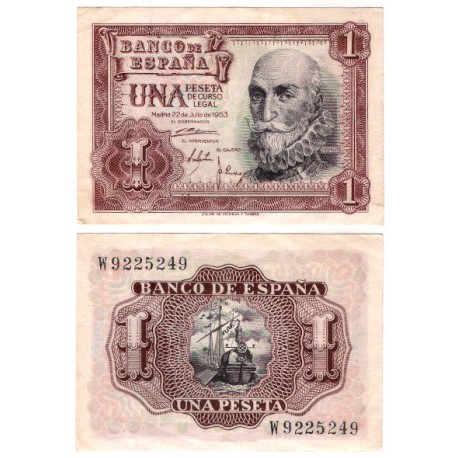 Estado Español. 1953. 1 Peseta (EBC-) Serie W