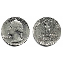 (A164a) Estados Unidos de América. 1981(P). Quarter Dollar (MBC)