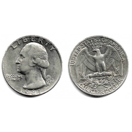 (A164a) Estados Unidos de América. 1981(P). Quarter Dollar (MBC)
