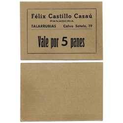 Felix Castillo Casaú. Panadería. Vale por 5 Panes (SC)