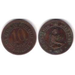 Cooperativa La Artesana. San Martin de Provensals. 1919. 10 Céntimos (BC+)
