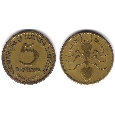 Cooperativa La Hormiga Martinense. 5 Céntimos (BC+)