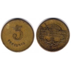 Unión Cooperatista Barcelonesa El Reloj y la Dignidad. 5 Céntimos (BC+)