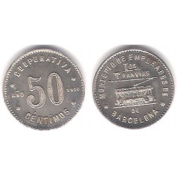 Cooperativa Los Tranvías. 1916. 50 Céntimos (SC)