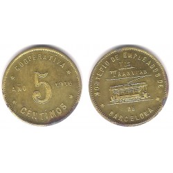 Cooperativa Los Tranvías. 1916. 5 Céntimos (MBC+)