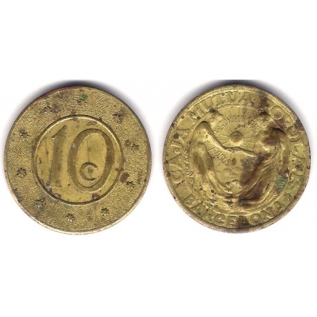 Caja Mutua Popular. Barcelona. 10 Céntimos (MBC-)